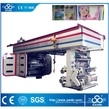 6 Color High Speed Central Drum Flexographic Printing Machine